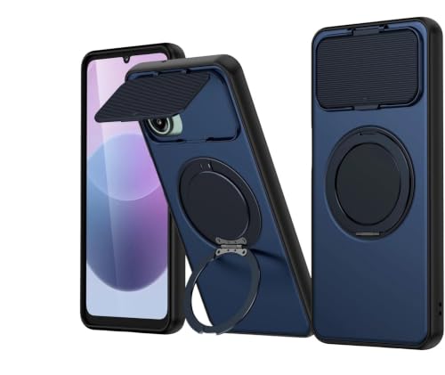 Image of SPAZY CASE Galaxy A07 Back Cover|Premium Magnetic Ring Stand Case with Camera Protection Slider|360 Rotating Kickstand|Slim & Strong Grip Phone Case for Galaxy A07-Blue