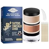Tattoo Cover Up Makeup Waterproof, 2 Colors Tattoo Concealer, Waterproof and Sweatproof, Suitable for Scars, Spots, Long Lasting