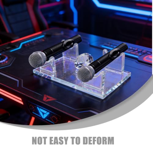 Pied de Microphone en Cristal de Table pour Deux Micros – vue 8