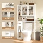 Over The Toilet Storage Cabinet with Acrylic Glass Door and Adjustable Shelves, Freestanding Bathroom Storage Cabinet Over The Toilet, Bathroom Shelves Organizer - Image 5