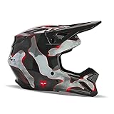 Fox V1 Atlas MIPS Casque de Motocross pour Les Jeunes, Noir/Gris/Rouge, Y/S...