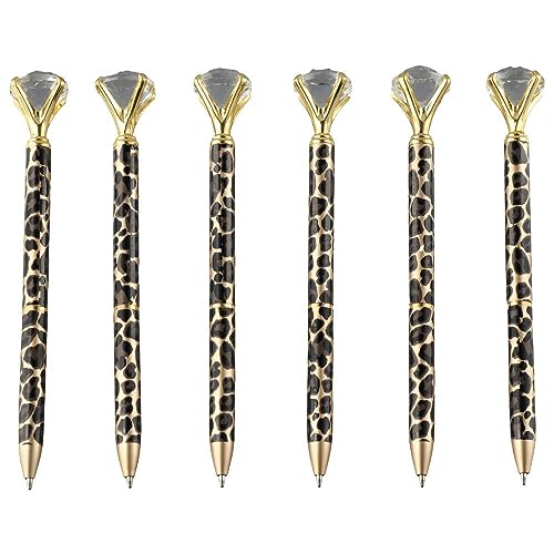 Stylos à bille à paillettes léopard encre noire pointe moyenne pour femme