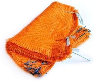 100 Orange Net Sacks - 45cm x 60cm - Holds 15Kg - Mesh Woven Bags - Kindling Logs Onions.