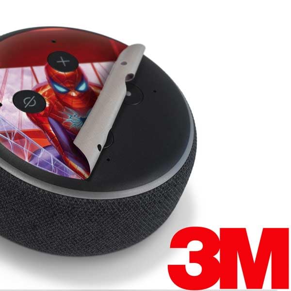 Skinit Decal Audio Skin Compatible with Amazon Echo Dot 3 - Officially Licensed Marvel Spiderman Web Slinger Design