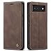 Kowauri for Google Pixel 6 Case,Leather Wallet Case Classic Design with Card Slot and Magnetic Closure Flip Fold Case for Google Pixel 6 2021 (Coffee)