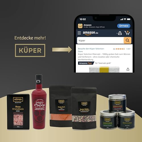Küper Selection - Dänisches Rauchsalz – kaltgeräuchertes Meersalz - 250g Salz-Packung