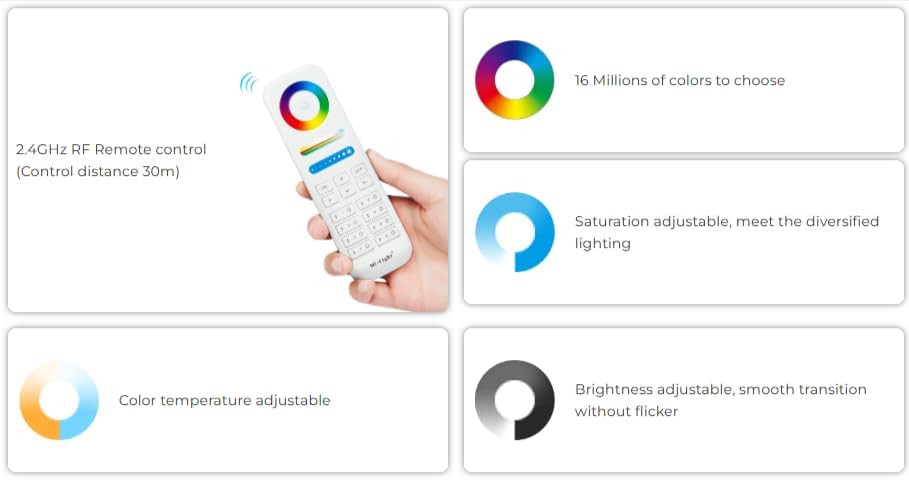 MiBOXER FUT112 6W MR16 RGB+CCT Smart LED Spotlight Bulb 2.4GHz, GU5.3 12V Color Changing & Tunable White 2700-6500K, 450lm, Dimmable, Track & Recessed Lighting image 5