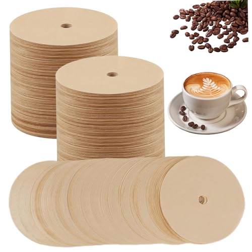 CAKEEYUM Filtri del caffè percolatori 300 Pezzi da 300 Pezzi da 3, 75 Pollici filtri per caffè in Carta in Legno Non sbiancati per percolatori sicuri e Non tossici con Buco per i Negozi di Case