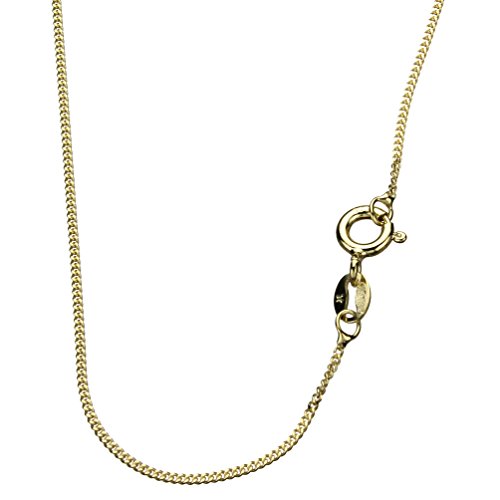 18k Gold-Flashed Sterling Silver 1mm Diamond-Cut Curb Nickel Free Chain Necklace Italy, 20"