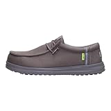 HEYDUDE Men's Wally Work CT, Dark Grey Size 13 | Metal-Free Composite Toe | Water-Repellent, Slip-Resistant Work Shoes | All-Day Comfort