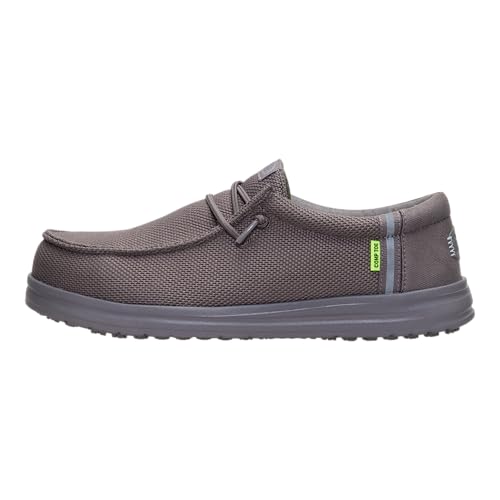 HEYDUDE Mens Wally Work CT Dark Grey Size 11 | Metal-Free Composite Toe | Water-Repellent Slip-Resistant Work Shoes | All-Day Comfort