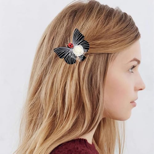 Image of Havilah Halloween Hair Clip 2 Pcs - Skull Butterfly Hair Clips Cosplay Party Hairpins Hair Pins