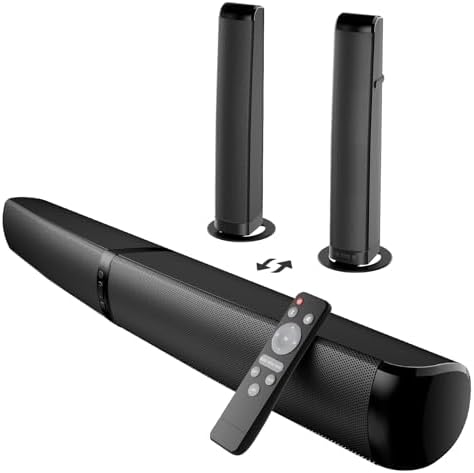 GarageRock Sound Bar TV, 2026 Upgrade 90W Soundbar, 2-in-1 Detach...