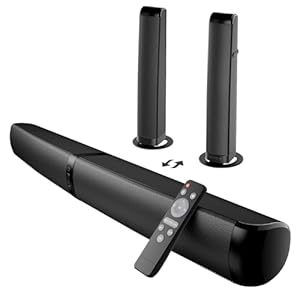 GarageRock Soundbar für TV Geräte, 2026 Upgrade 90W 2-in-1 Teilbare Soundbar for TV, Bluetooth 5.3 Lautsprecher für Fernseher with ARC/Opt/AUX Anschluss, Heimkino Soundsystem for TV/PC/Gaming/Gift