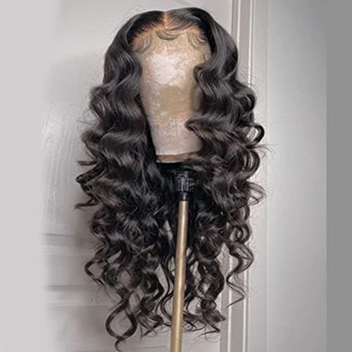 Full 13x4 HD Transparent Lace Frontal Wig Loose Wave Silk Top Lace Closure Human Hair Wigs For Women Preplucked Brazilian Hair Wig Baby Hair (10inch, 5x5 PU Silk Base Wig)