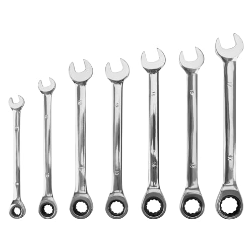 Clés à cliquet MM Performance Tool W1170 en lot de 7 pièces métriques pour l'atelier
