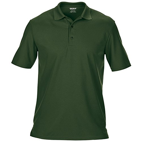 Gildan Polo Deportivo para Hombre Manga Corta Double Pique (S) (Negro) miniatura 4