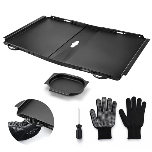 babikeen Ersatz-Fettauffangschale für Gasgrill, Universal Fettschale 24-30 Länge 15,5 Breite, für 3/4/5 Brenner, Einstellbare Grilltropfschale, Rostfest Schwarzes Metall, Einfach Montiert