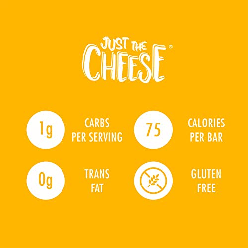 Just the Cheese Bars, Crunchy Baked Low Carb Snack Bars. 100% Natural Cheese. High Protein and Gluten Free (Mild Cheddar, 12 Two-Bar Packs) - Thumbnail 5
