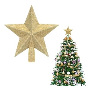 SIbba Christmas Tree Top Crown Glitter Star Decoration, 8 inches Star Tree Topper Christmas Star Treetop for Christmas Ornaments Tree Star for Xmas Christmas Party SIbba Christmas Tree Top Crown Glitter Star Decoration 8 inches Star Tree Topper Christmas Star Treetop for Christmas Ornaments Tree Star for Xmas Christmas Party