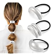 Amazon.com : 3PCS Silver Hair Ties, Metal Hair Ties for Thick Hair