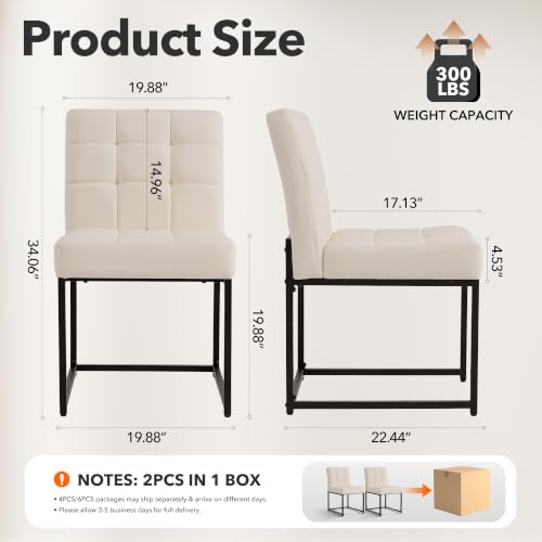 Garvee Modern Dining Chairs Set of 2 Upholstered PU Leather Kitchen Chairs by Garvee - Used condition - Image 2