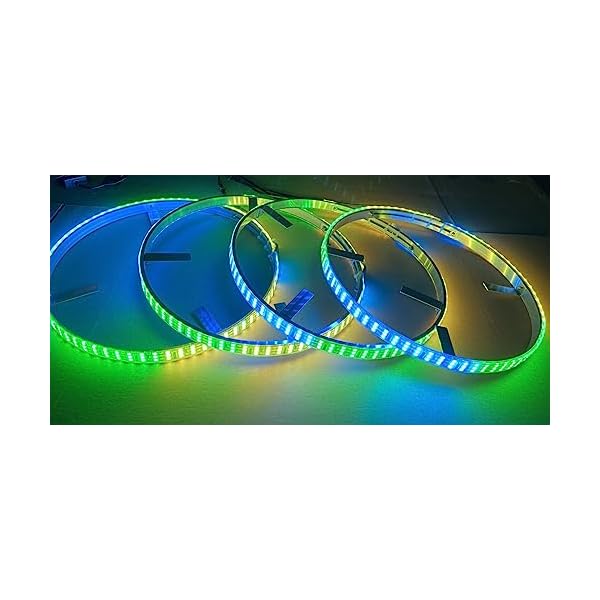 17.5" Triple Row RGB + White + Dream Color Chasing Flow Series Illuminated Treble LEDs Wheel Rim Lights for Car Truck SUV Pickup Bluetooth + Remote Multi-Color Off-Road Lighting Rings Light - Image 6