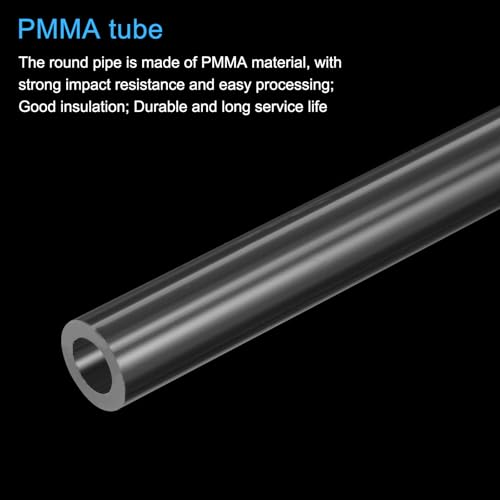 QUARKZMAN 2 Stück PVC Transparent Rohr, Innendurchmesser 10mm Durchmesser 16mm LÄNGE 350mm Acryl Kunststoffrohr für Lampenbau, Stehlampen, Möbel