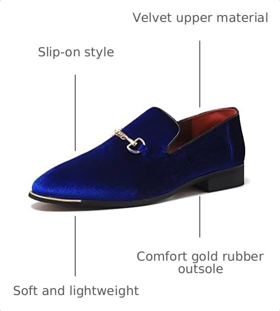 Image of FLQL Men's Luxury Penny Loafer Slip-On Velvet Shoes Party Dancing Shoes Suede Wedding Shoes Plus Size 7-13