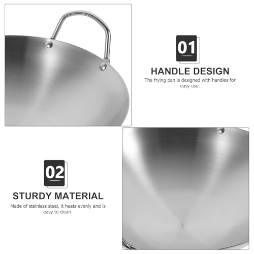 Wok de acero inoxidable para cocina casera miniatura 3