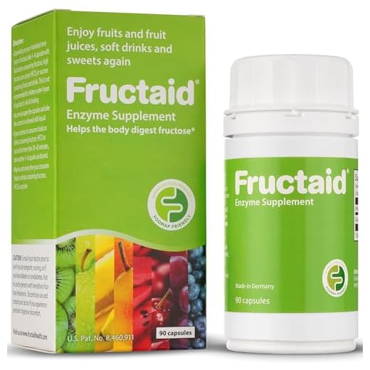 Fructaid Enzyme Supplement – 90 Capsules, so That You can Enjoy Fruits, Fruit Juices, Soft Drinks, and Sweets Again, Dietary Supplement, Gluten-Free, Lactose-Free