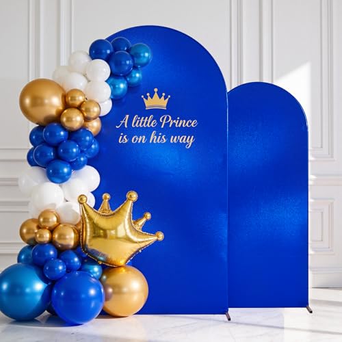 Shimmer Royal Blue Arch Backdrop Cover Set of 2 (7.2,6ft),Glitter