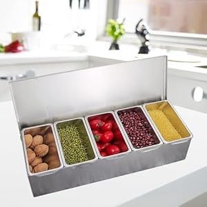 Kozivmo Edelstahl Zutatenbehälter 5 Zellen