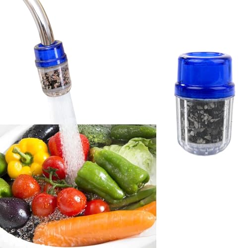 Faucet Tap Water Filter, Water Faucet Filter, Tap Water Filter for UK Taps Hard Water, Three-Layer Anti-Splash Faucet Water Purifier to Removes Chlorine Fluoride Heavy Metals, Water Softening