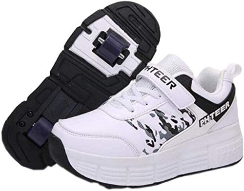 Scarpe Con Rotelle Retrattili Per Bambini - Pattini 2 In 1 Da Ragazzo E Ragazza | Scarpe Sportive Con Ruote Nascoste - Foto 9