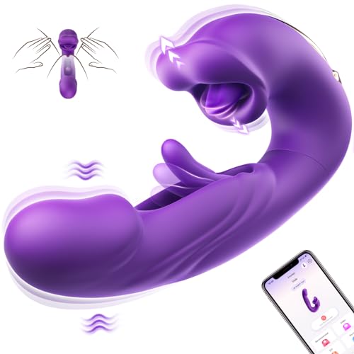 New Female Portable Adult Toy Machine, Rabbit Tool Tongue Licking and Sucking 10 Modes Machine, Adult Tool Female Gift (Purple)
