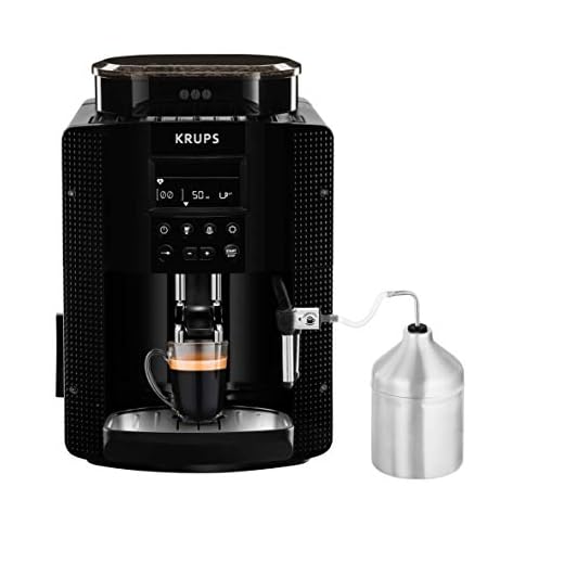 Krups Essential EA81M8 - Cafetera superautomática, accesorio leche, depósito de agua 1.7 l, 3 niveles de temperatura, 3 texturas de molienda, de 1450 W