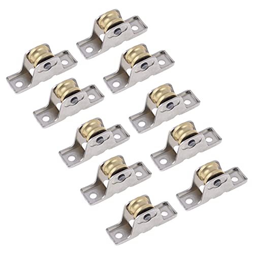 Mengmen 10piezas 1.6 cm de Diámetro de Un Solo Rodillo Ventana Panel Polea Polea Ruedas Plata +