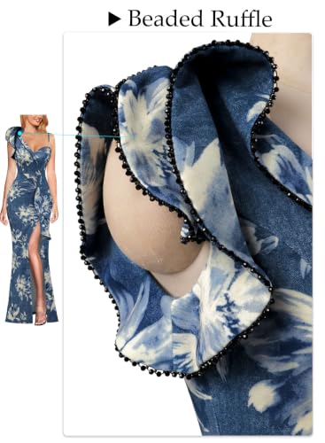 Image of VFSHOW Womens Ruffle One Shoulder Wedding Formal Prom Evening Maxi Dress