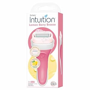 Schick Intuition Lemon Berry Breeze Razors for Women | 1 Razor & 2 Intuition Razor Blades Refill with Organic Lemon