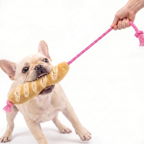 dailyhoo Interactive Plush Dog Toys, Cute Stuffed Toys for Everyday Enrichment, Pet Playtime Accessories for Mental Stimulation & Boredom Relief, Soft Animal & Food Designs for Indoor Games