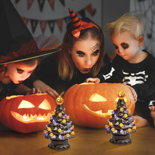 Árbol LED Halloween para chimenea y estantería de dormitorio familiar 4