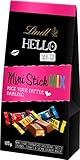Lindt Schokolade HELLO Mini-Stick Mix | 120 g | Gefüllte Vollmilch-Schokolade in 4 Sorten (Crunchy Nougat, Strawberry Cheesecake, Cookies & Cream, Salted Caramel)| kleine Schokoladengeschenke