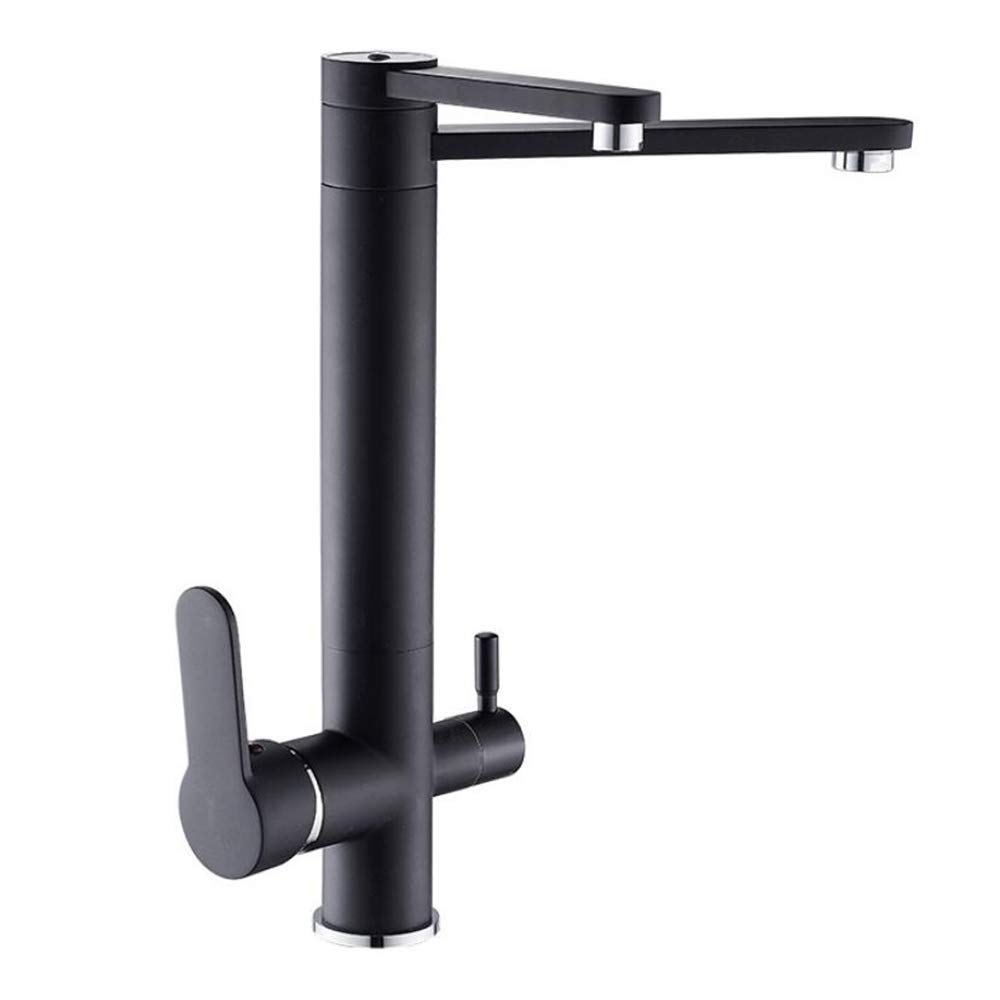 Rubinetto Miscelatore 2 uscite Miscelatore Rubinetto da Cucina Rubinetto Miscelatore lavello ruotabile a 360 ° 3 in 1 Rubinetto Potabile in Ottone Sistemi di filtraggio dell'Acqua per Bar