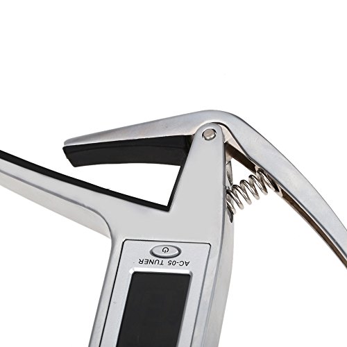 Afinador clip-on AC-05 & Capo 2-em-1 para guitarra baixo cromático multifuncional Universal requinta