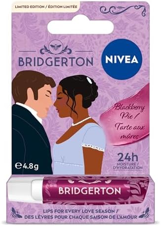 NIVEA Blackberry Pie Lip Balm, Nourishing Lip Care, Bridgerton Limited Edition Tinted Lip Balm with Blackberry Flavor and Shea Butter, 3-in-1 Moisture, Repair and Color, 4.8 g Stick