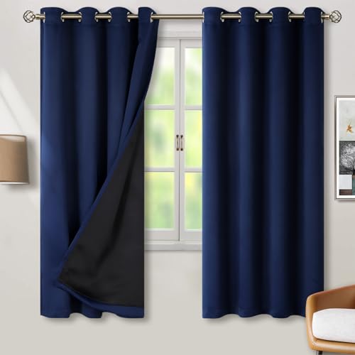 BGment Navy Blue Blackout Curtains for Bedroom 55 x 69 Inch - 2 Panels