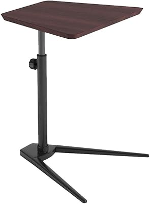FUFU Solid Wood Side Table, Metal Frame/Bedside Table/Sofa Table/for Bedside Sofa Reading, Adjustable Height 55-83cm
