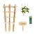 Moromyse 4 Pack Min Bamboo Trellis - 16 inch Plant Support Garden Trellis with Twist Trellis for Climbing Plants Hoya Plants Vine Ivy Indoor Mini Climbing with Bamboo Plant Labels