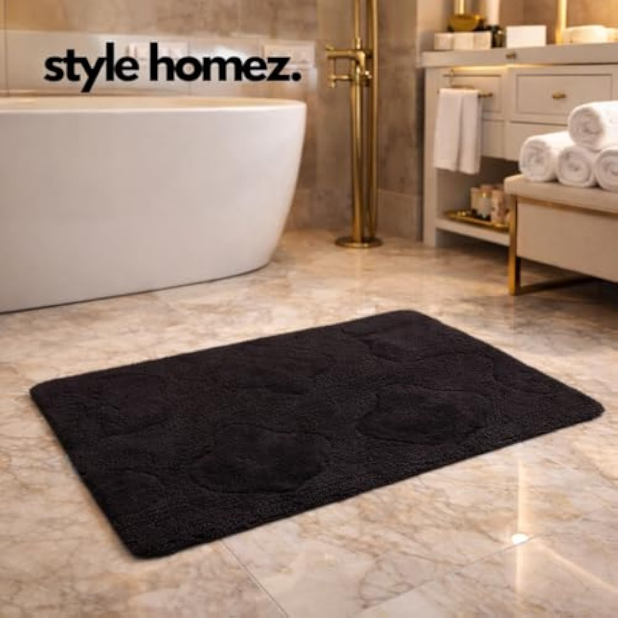 Luxurious Hand Tufted Medium Size Soft Feel Cotton Bath Mat